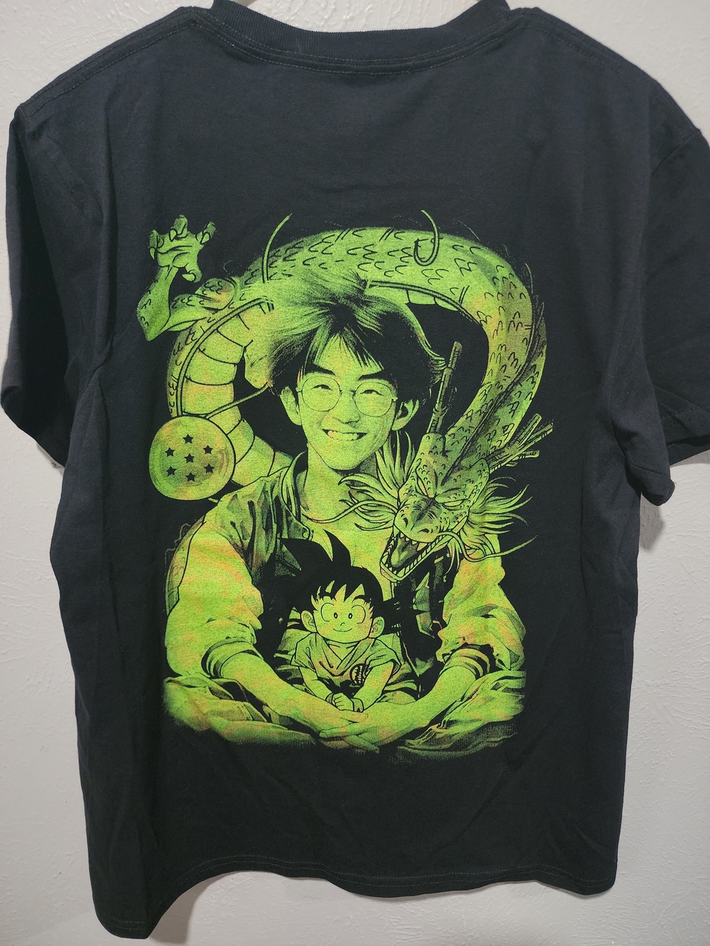 Black Dragonball Z Graphic Men’s T-Shirt with Fiery Anime UV Print - Picture 2 of 6